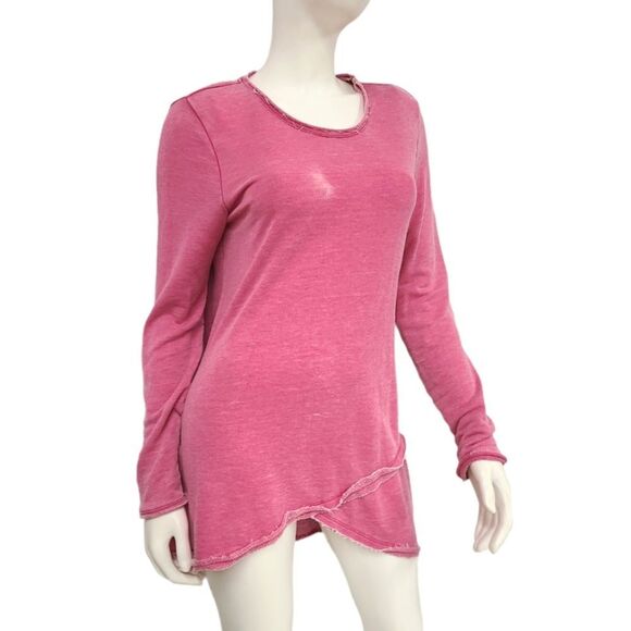 Workshop Republic Pink Sweatshirt Womens Medium Distressed Tunic - Picture 2 of 6